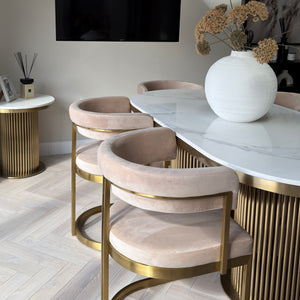 Luca Marble 180cm Table & Sandro Chair Set
