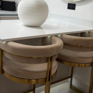 Sandro Velvet Barstool Cream & Gold
