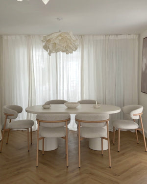 Cloud Micro Cement Dining Table and Soho Dining Chair Set