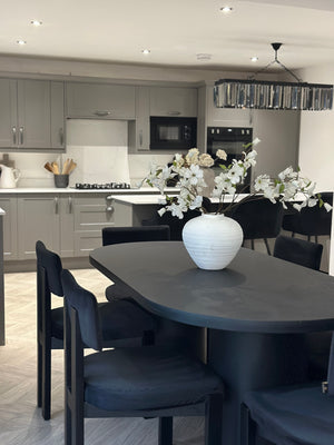 Cloud Black Micro Cement Dining Table