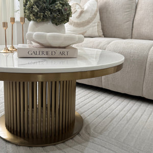 Luca White & Gold Marble Coffee Table