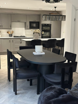 Cloud Black Micro Cement Dining Table