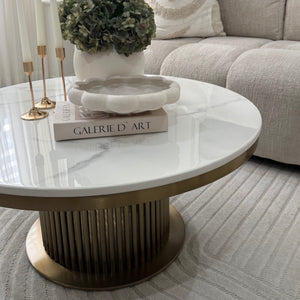 Luca White & Gold Marble Coffee Table