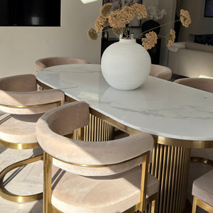 Luca Marble 180cm Table & Sandro Chair Set