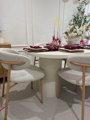 Cloud Micro Cement Dining Table and Soho Dining Chair Set