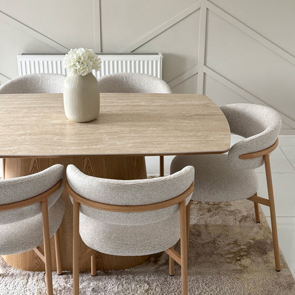 Eton Natural Dining Table & Soho Oak Dining Chair Set