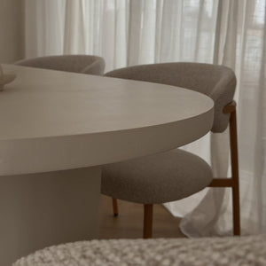 Cloud White Micro Cement Oval Dining Table
