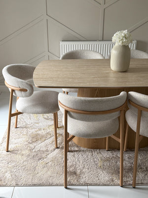 Eton Natural Dining Table & Soho Oak Dining Chair Set