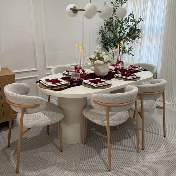 Cloud Micro Cement Dining Table and Soho Dining Chair Set
