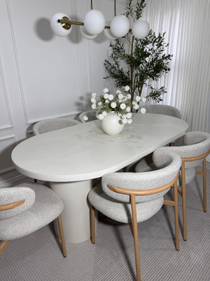Cloud Micro Cement Dining Table and Soho Dining Chair Set