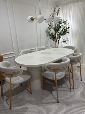 Cloud Micro Cement Dining Table and Soho Dining Chair Set