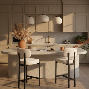 Maya Black Bouclé Barstool – Lifestyle