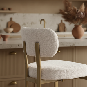 Maya Gold Bouclé Barstool – Backrest Detail