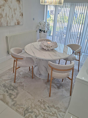 Olivia Marble Effect Round Dining Table