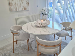 Olivia Marble Effect Round Dining Table
