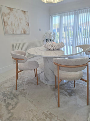 Olivia Marble Effect Round Dining Table