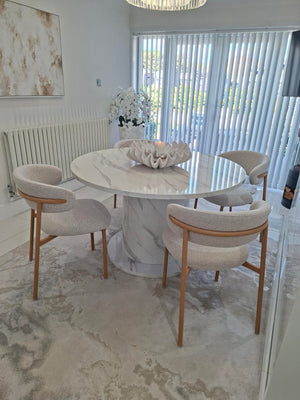 Olivia Marble Effect Round Dining Table