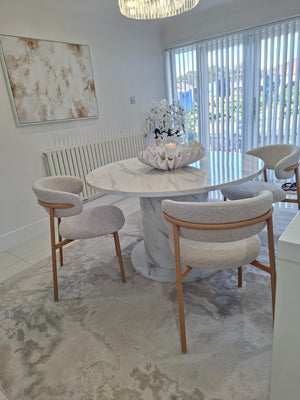 Olivia Marble Effect Round Dining Table