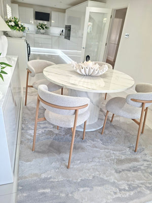 Olivia Marble Effect Round Dining Table