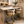 Modern kitchen with a island and gold bar stools
