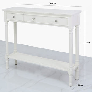 DELILAH WHITE WOOD CONSOLE TABLE
