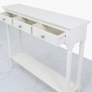 DELILAH WHITE WOOD CONSOLE TABLE