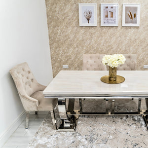 Arianna Cream Marble Dining Table