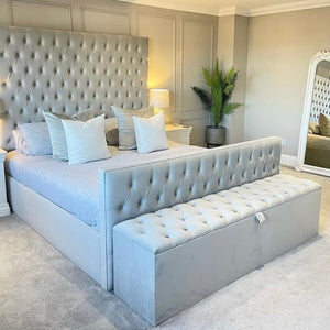 DOLCE BESOKE VELVET STORAGE BOX/OTTOMAN