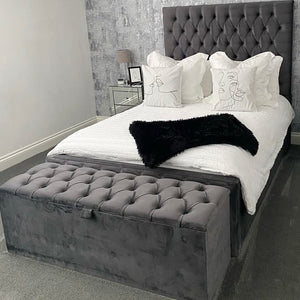 DOLCE BESOKE VELVET STORAGE BOX/OTTOMAN